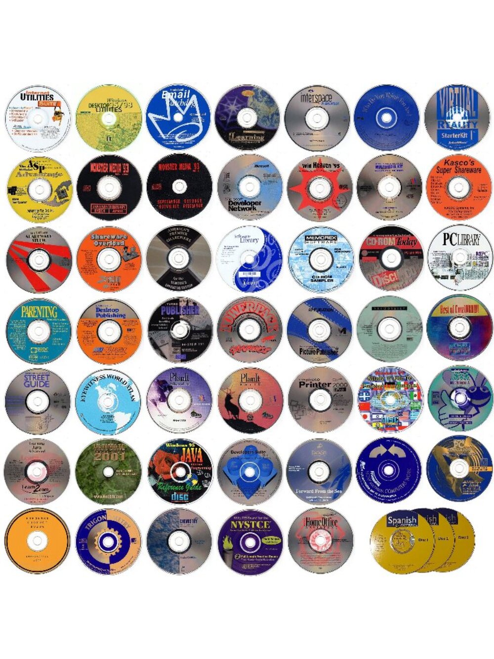 50 MISC CD-ROM LOT #4 - PC Software Lot CLEARANCE - NEW or LIKE NEW in Sleeves